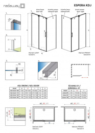 Фото Боковая стенка для душевого уголка Radaway Espera KDJ 80x200 профиль хром, стекло прозрачное, левая 
