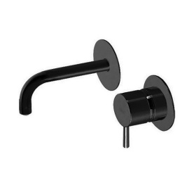 Фото Настенный смеситель для раковины CISAL Less New LN00551E40 (чёрный матовый)