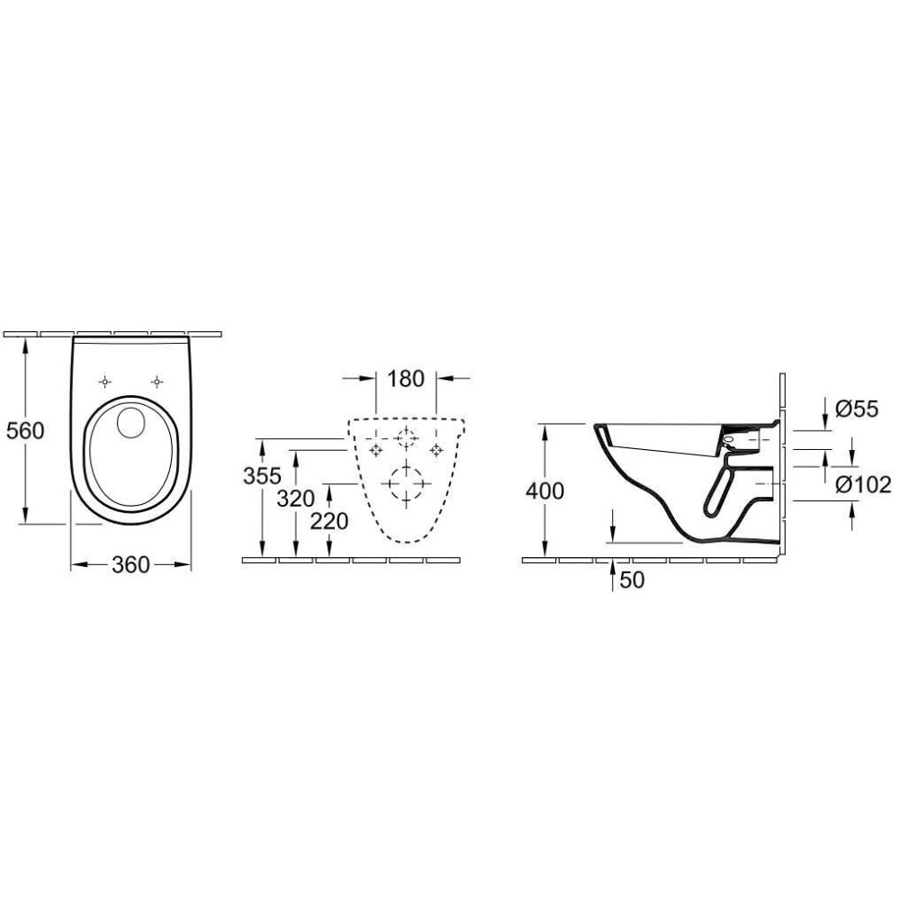 Подвесной унитаз Villeroy Boch O'Novo 566010R1