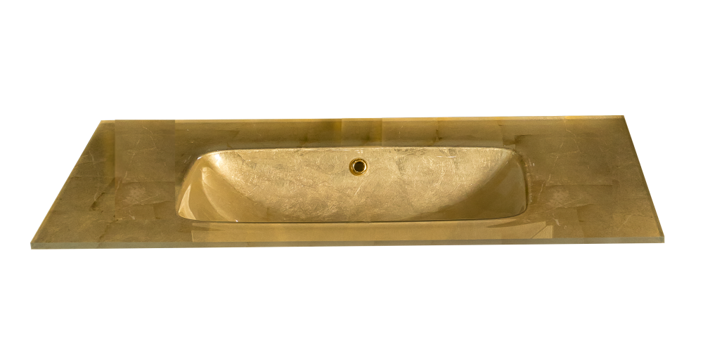 Armadi Art 852-110-GF Столешница стекло 110см Поталированный Золотой моноблок