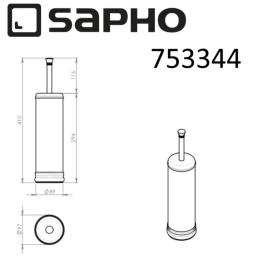 Sapho Diamond 753344 Ершик DIAMOND для унитаза в корпусе, напольный, бронза