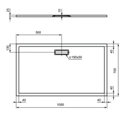 Поддон душевой Ideal Standart Ultra Flat New T447501 100 x 70 см ультратонкий, прямоугольный, белый