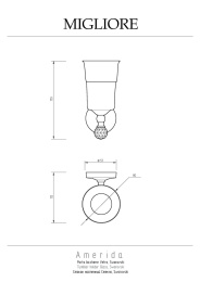 Фото Migliore Amerida 16573 Cтакан настенный, стекло бронза SWAROVSKI