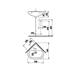 Раковина Jika Olymp 55 1661.4 угловая