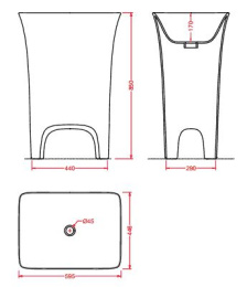 Фото Раковина напольная 60 см ArtCeram Cow (CWL004 01 50) черный белый