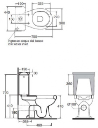 Чаша для унитаза-компакта Azzurra Giunone GIU100/MBP bi горизонтальный выпуск