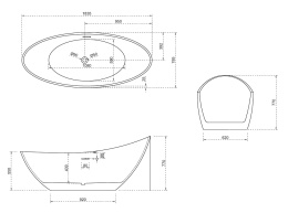 Акриловая ванна 184x79 Abber (AB9233), овальная