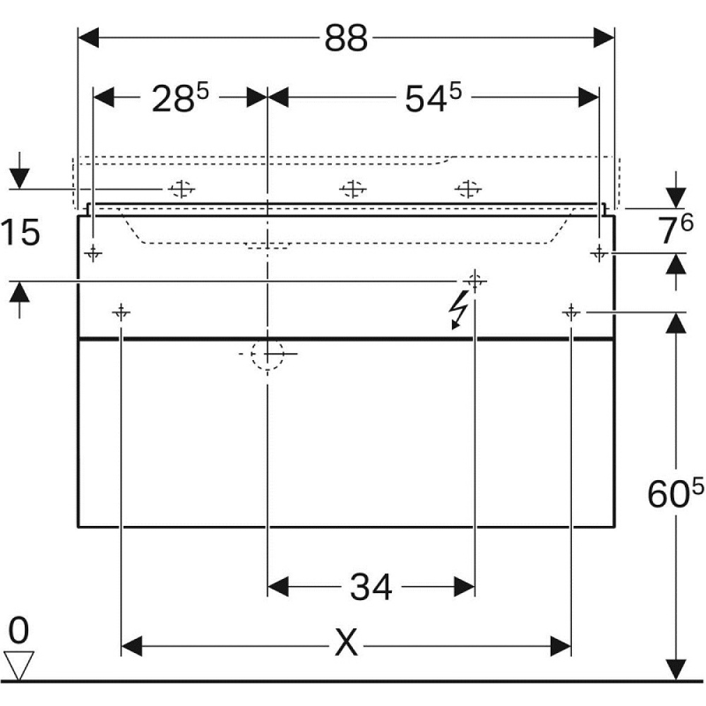 Geberit Xeno2 500.515.00.1 Тумба для раковины, с ящиками выдвижными