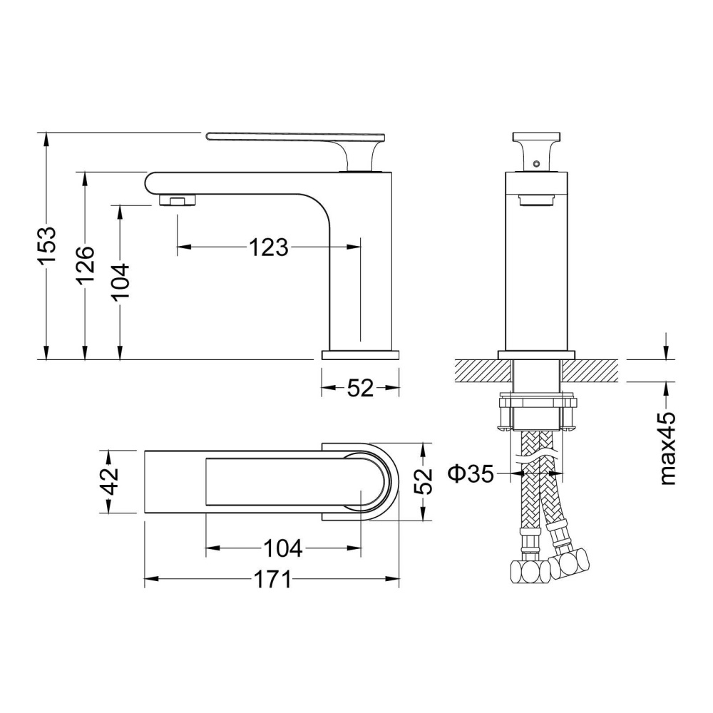 Фото Смеситель для раковины Timo Anni (2761/03F) черный