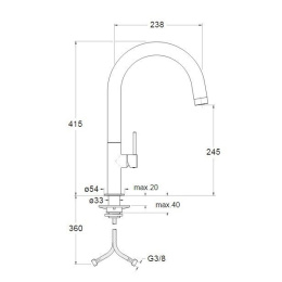 Cristina Contemporary Lines KT51251 Смеситель для кухни