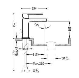 Фото Tres Class 20510301D Смеситель для раковины