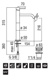Фото Nobili Acquerelli AQ93128/2CR Смеситель для раковины (хром)
