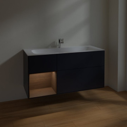Villeroy Boch Finion F060GNHG Тумба под раковину 1196х498 мм (walnut veneer/midnight blue matt)