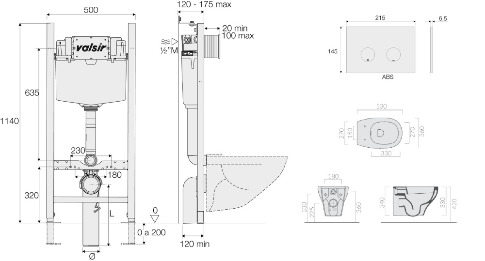 KIT VSCR 7212 Slim P4 Комплект инсталляции 4 в 1, WINNER S BLOCK VS0853202, унитаз EDEN 7212, крышка