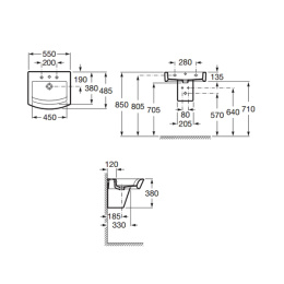 Фото Раковина 55 см Roca Hall (327881000) белый