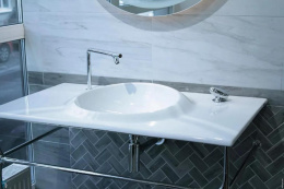 Раковина с консолью, зеркалом и смесителем Vitra Istanbul (4519B403-6142/61275/A42304)