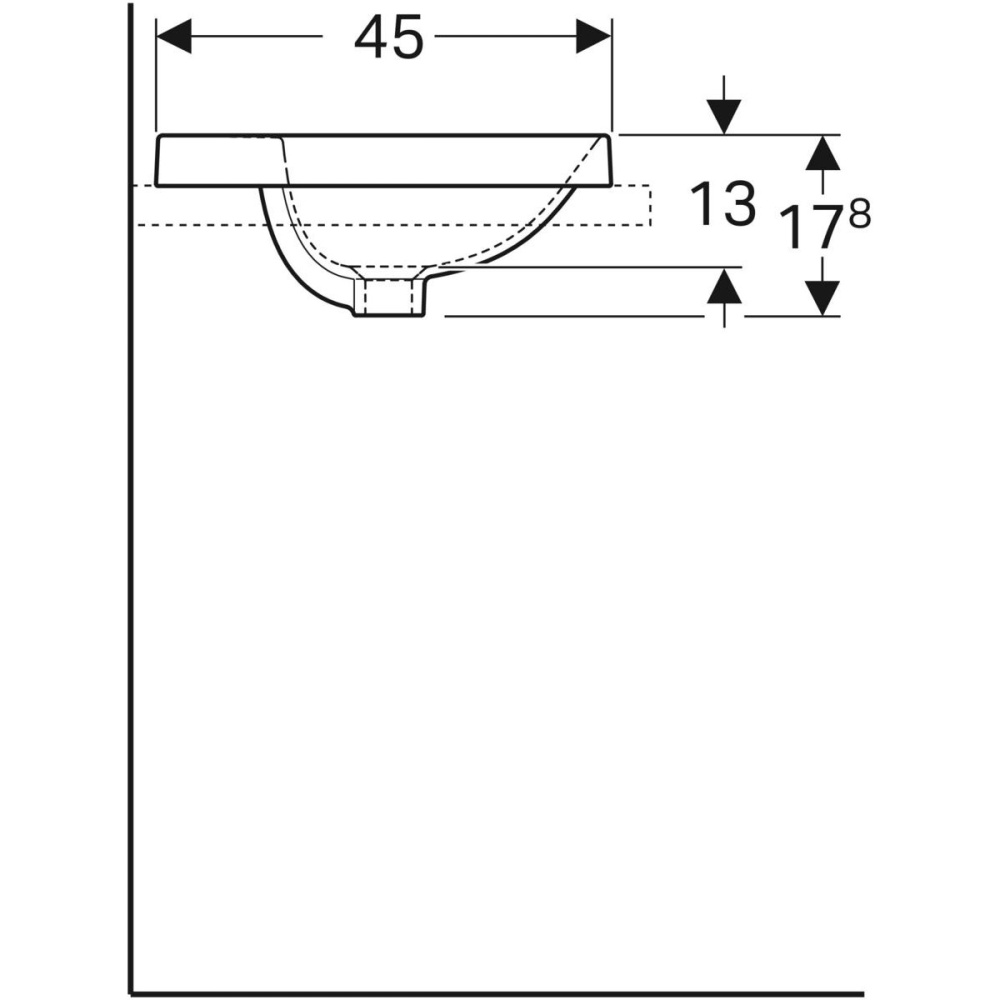 Geberit Variform 500.714.01.2 Раковина, встраиваемая сверху, накладная