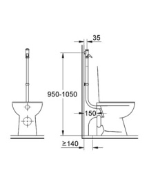 Фото Grohe Rondo 37141000 Смывное устройство для унитаза