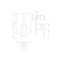 Фото Omnires Baretti Black BA7835BL Смеситель для душа скрытого монтажа (черный BLM)
