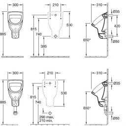 Villeroy&Boch O'Novo 752700R1 Писсуар подвесной (альпийский белый)