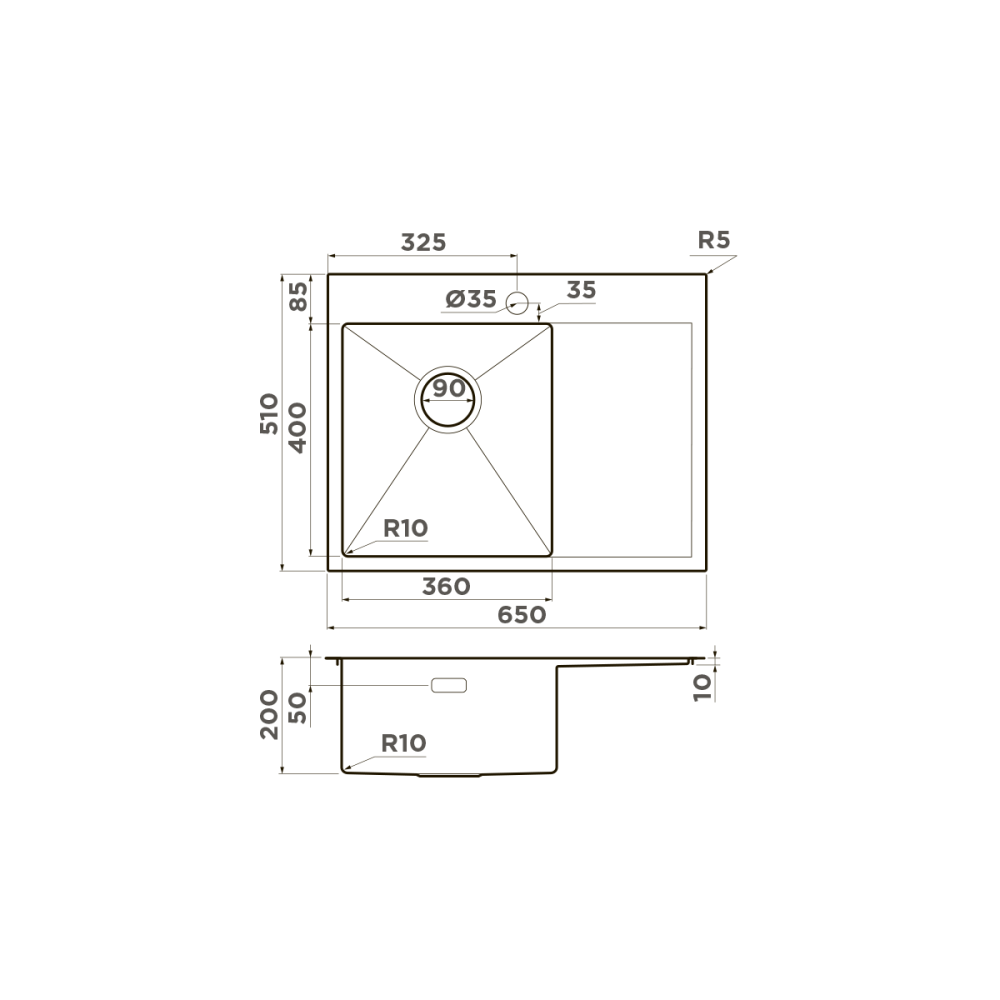 Кухонная мойка Omoikiri Akisame 65-IN-L (4973058) нержавеющая сталь