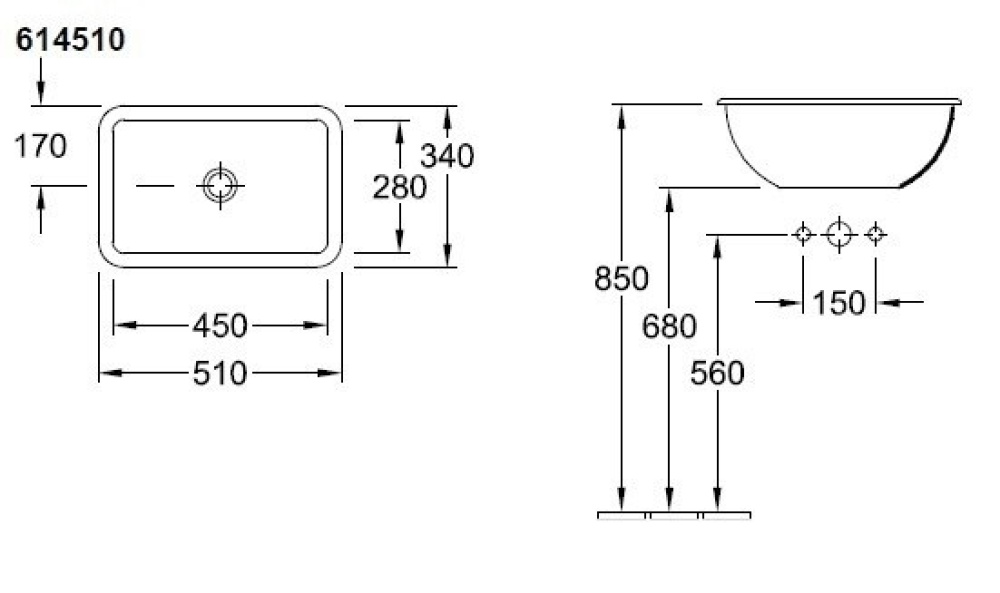 Фото Раковина встраиваемая Villeroy&Boch Loop Friends 61451001 (альпийский белый)