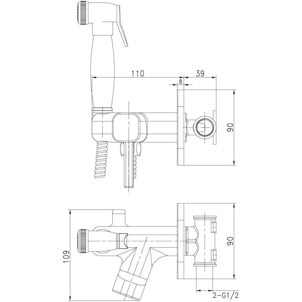 Гигиенический душ со смесителем Lemark Solo LM7165B Бронза
