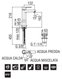 Фото NOBILI New Road RD00158/2CR Смеситель для раковины (хром)