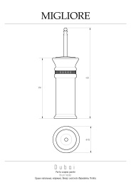 Фото Migliore DUBAI 28532 Ершик напольный, керамика белая swarovski декор платина хром