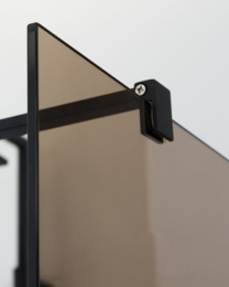 Фото Душевая перегородка Cezares Liberta-L-1-95-C-Nero 95 x 195 см, стекло прозрачное, профиль черный