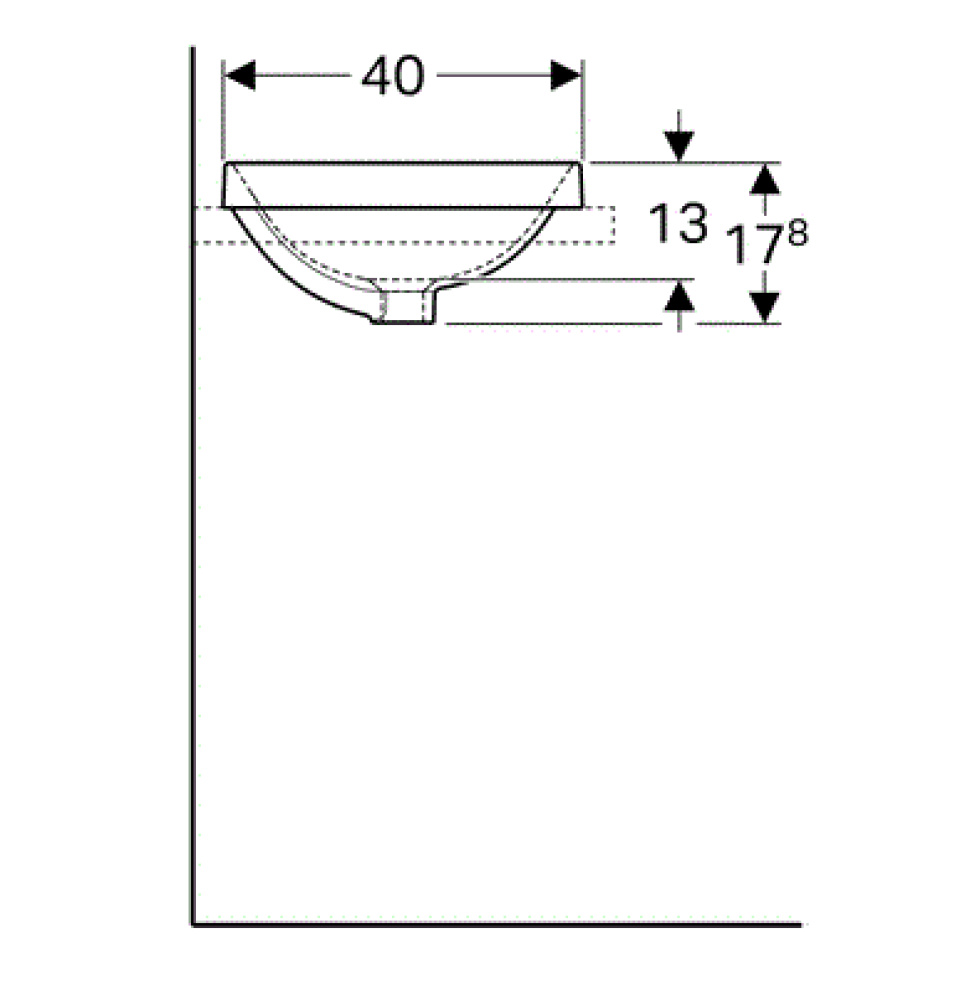 Фото Geberit Variform 500.736.01.2 Раковина, встраиваемая сверху, накладная