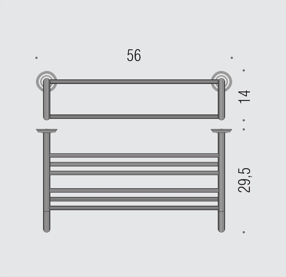 Colombo Design Hermitage B3387.OA - Держатель для полотенца, полка 56*29 см (бронза)