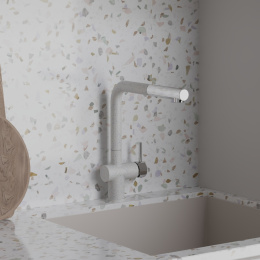 Фото Смеситель для кухни Paini Cox HD90566CR1KM белый