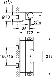 Grohe Grohtherm 2000 New 34464001 Термостат для ванны с изливом