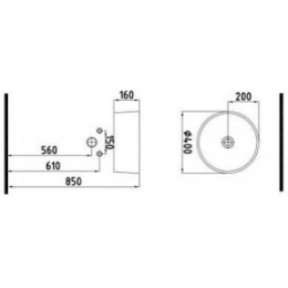 Раковина накладная Bien HARMONY HRLG04001FD0W3000