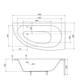 Акриловая ванна 150x70 Besco (WAM-150-NP)