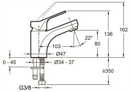 Смеситель Jacob Delafon Brive E75762-4-CP для раковины