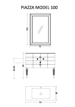 Armadi Art Vallessi Avantgarde 841-100-BCR Тумба Piazza 100 черная + Хром_Комплект