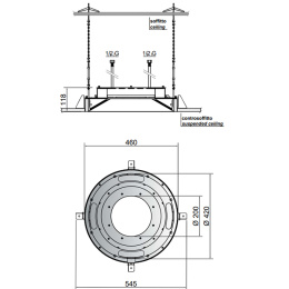 Фото Antonio Lupi Lumen LUMEN Встраиваемый верхний душ, 54х54см, с подсветдкой цвет: белый