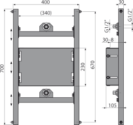 Фото Монтажная рама для гипсокартонной конструкции под установку смесителя скрытого монтажа AlcaPlast A11