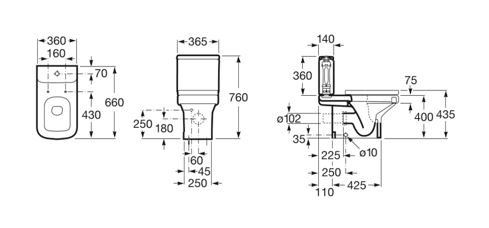 Чаша напольного унитаза Roca Dama-N (342787000) белый