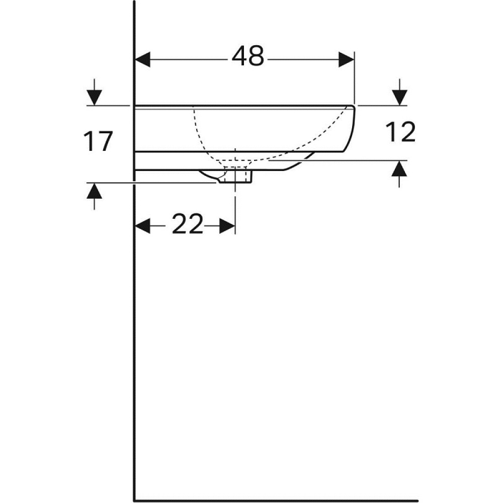 Geberit Smyle Square 500.230.01.1 Раковина, подвесная
