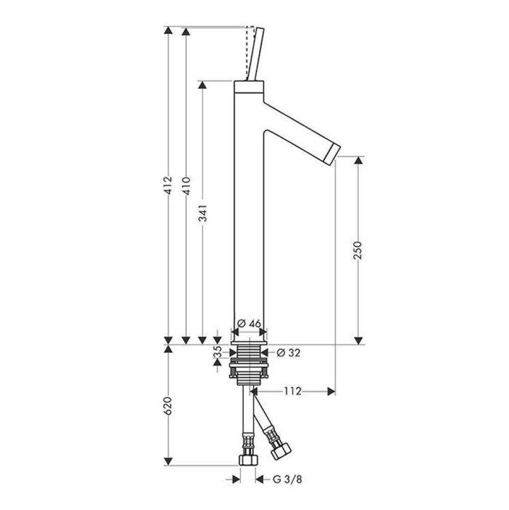 Фото AXOR Starck 10129000 Высокий смеситель для раковины