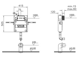 Бачок скрытого монтажа Vitra (742-1740-01/740-0580) хром, белый