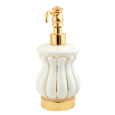 Migliore Olivia 17514 Дозатор жидкого мыла настольный, керамика белая с золотым декором, золото