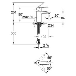 Смеситель Grohe Eurostyle Cosmopolitan 33557002 для раковины