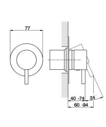 Смеситель для душа Cisal Less Minimal LM00300021, хром