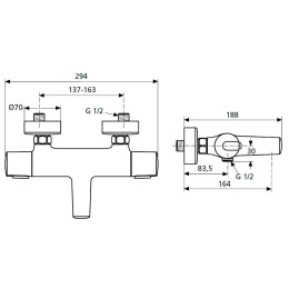 Смеситель Ideal Standard Ceratherm 100 New A4623AA для ванны/душа