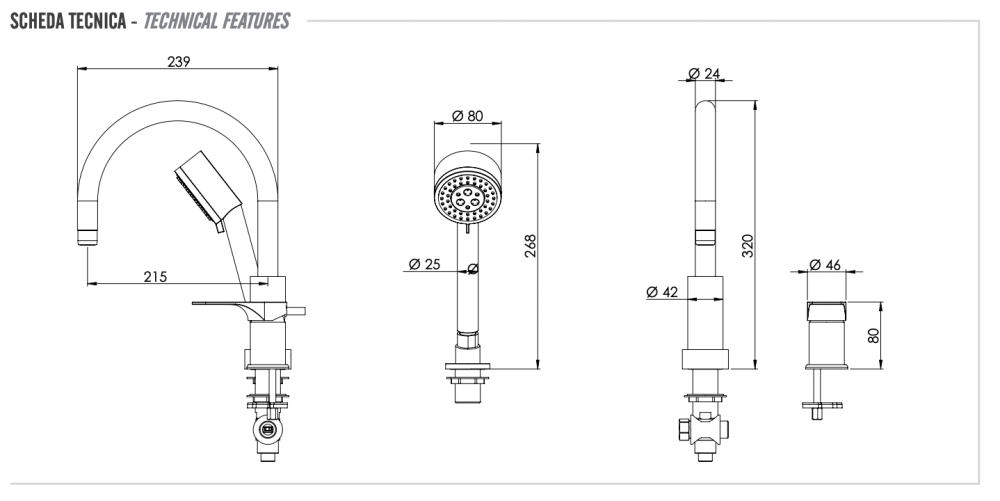 Фото Смеситель для ванны Remer Class Line L07