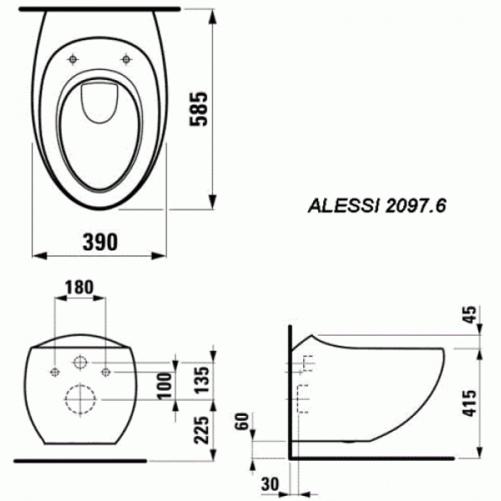 Подвесной унитаз Laufen Alessi One 8.2097.6.400.000.1